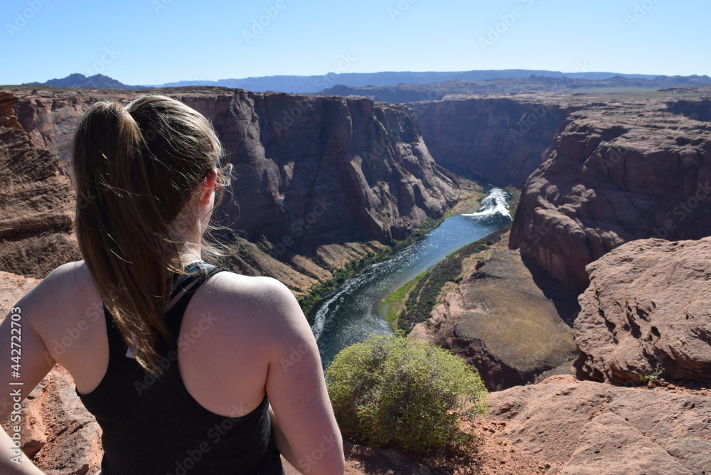 Athletic Woman Overlooks Southwest USA Landscape