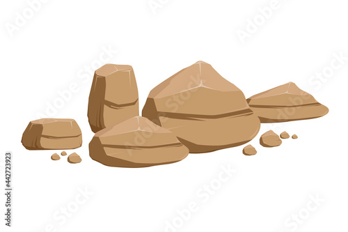rock isolated on white background. Vector illustration.