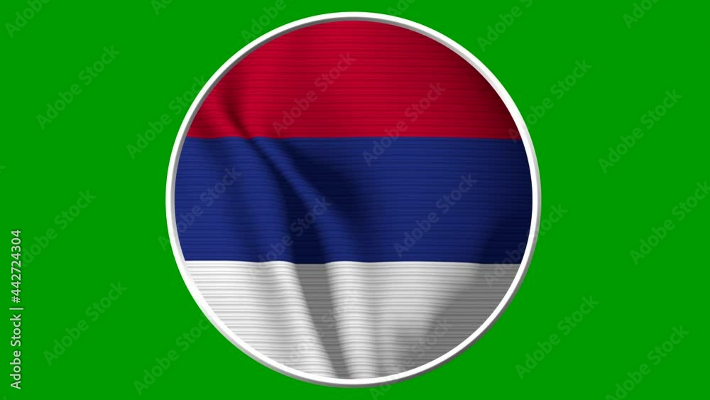 Serbia Circular Flag Loop - Realistic 4K flag waving in the wind ...