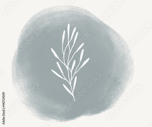 minimalism. two colors. icon for social networks.plants. trend. design element