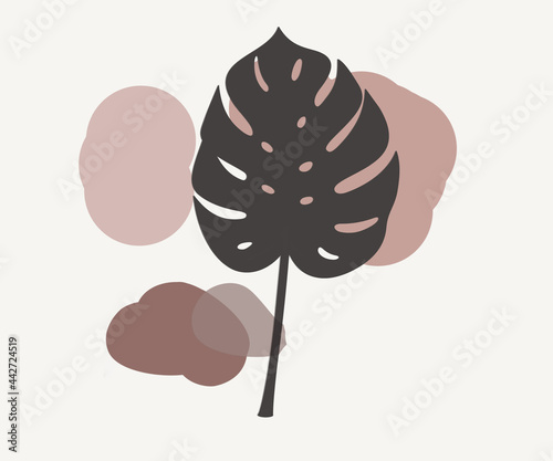 minimalism. two colors. icon for social networks.plants. trend. design element