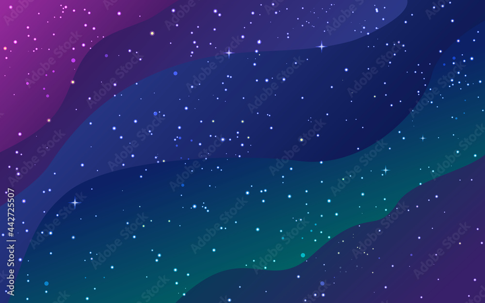 Abstract wavy gradient green and purple background