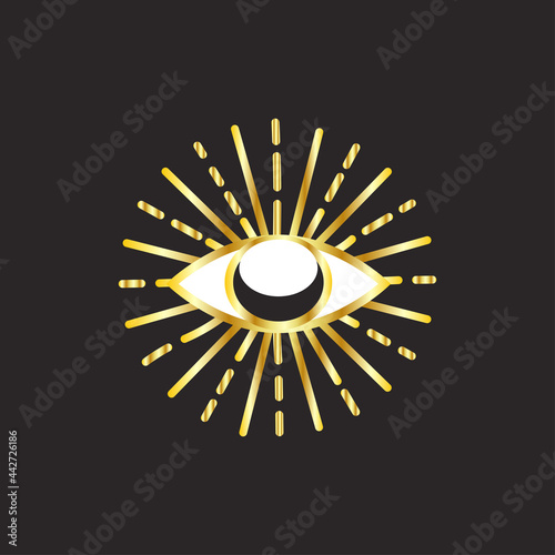Evil eye pastel isolated. Magic, witchcraft, occult symbol. Hamsa eye, karma, magic eye, decorative element. Brown