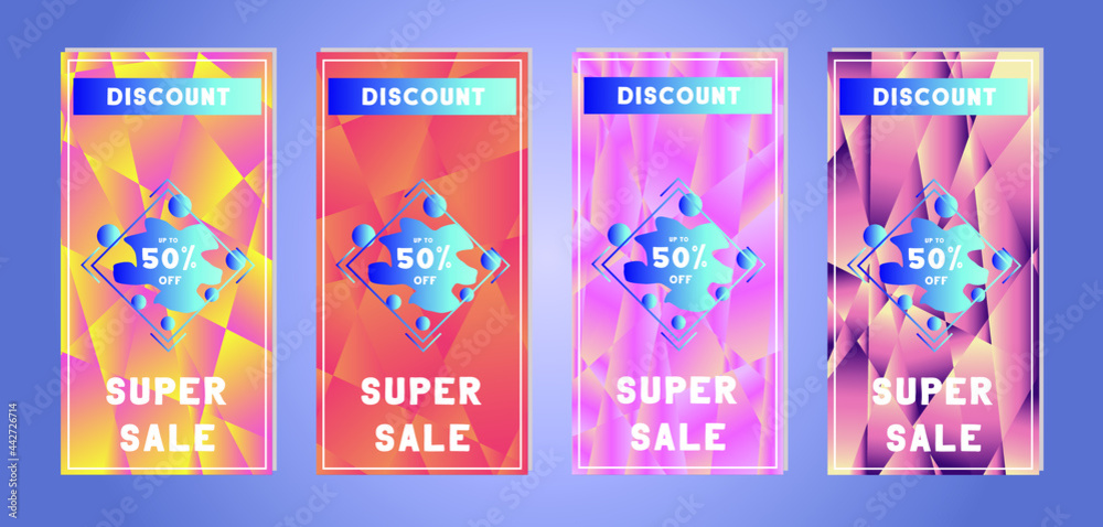 Social media sale banners. Web template collection with discount flyers. Vector illustrations for designer
