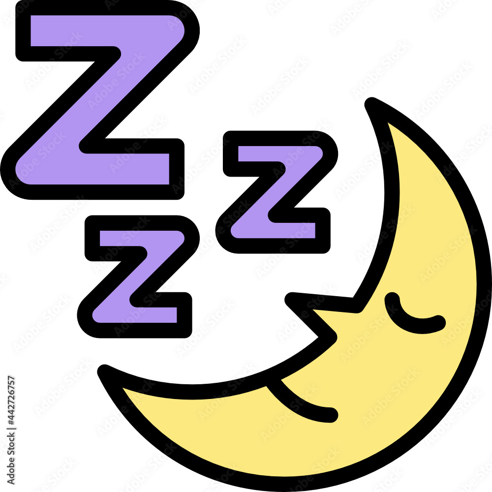 sleeping moon color outline icon sleeping moon color outline icon