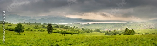 Beautiful landscape panorama in Podhale, Poland