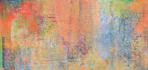 Modern artwork. Versatile artistic backdrop for creative design projects: posters, banners, cards, websites, magazines, wallpapers. Raster image. Acrylic on canvas. Unusual hand painted texture. © tofutyklein