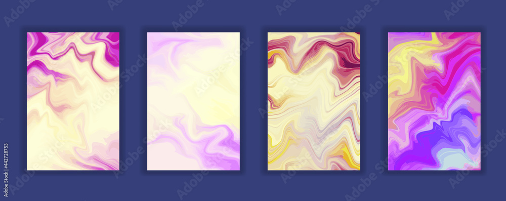 Colorful Fluid art background. Marbled effect Liquid inks template for your design, banner, flyer, business card, poster, wallpaper, brochure