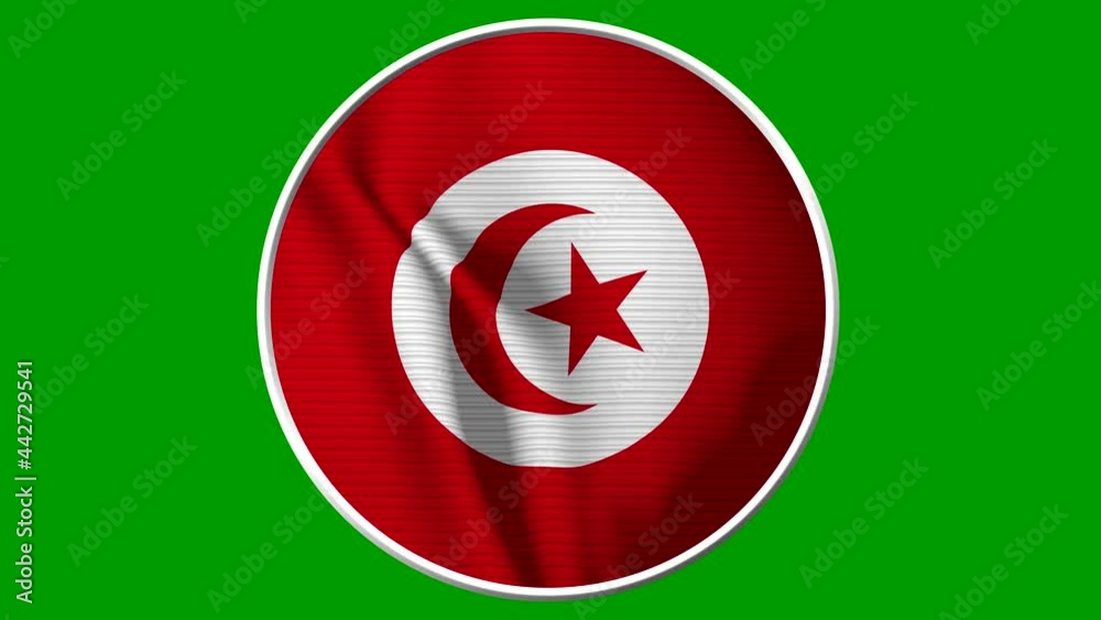 Tunisia Circular Flag Loop - Realistic 4K flag waving in the wind. Seamless loop with highly detailed fabric texture. Loop ready in 4k resolution Tunisia Circular Flag Loop - Realistic 4K flag waving in the wind. Seamless loop with highly detailed fabric texture. Loop ready in 4k resolution