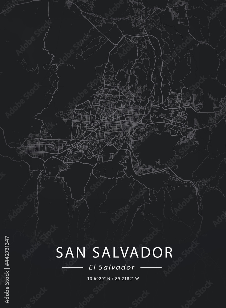Map of San Salvador, El Salvador