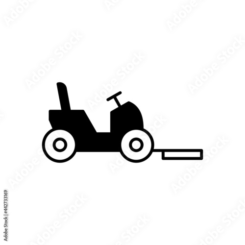 Wallpaper Mural Riding Lawn mower icon in solid black flat shape glyph icon, isolated on white background  Torontodigital.ca