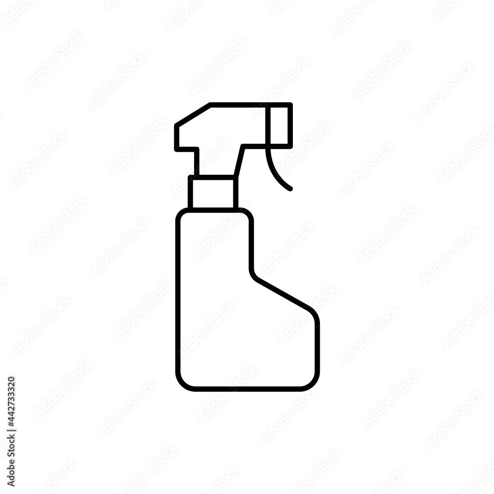 detergent cleaning spray icon in flat black line style, isolated on white background detergent cleaning spray icon in flat black line style, isolated on white background