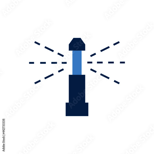 Grass irrigation watering icon in color icon, isolated on white background 