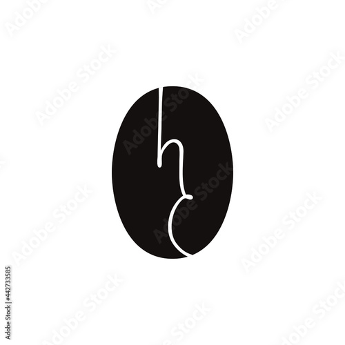 頭文字アルファベットのhとsを使用して、コーヒー豆を表現したカフェのロゴデザイン photo