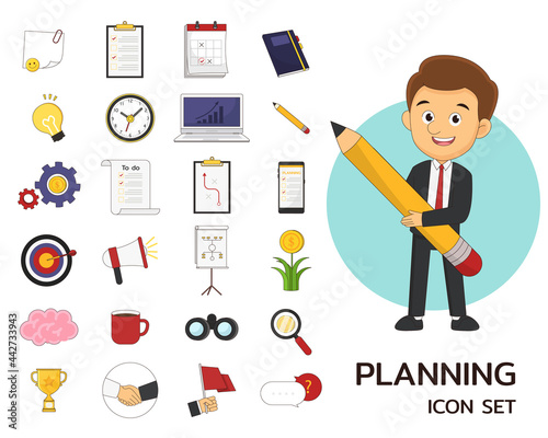 Planning concept flat icons