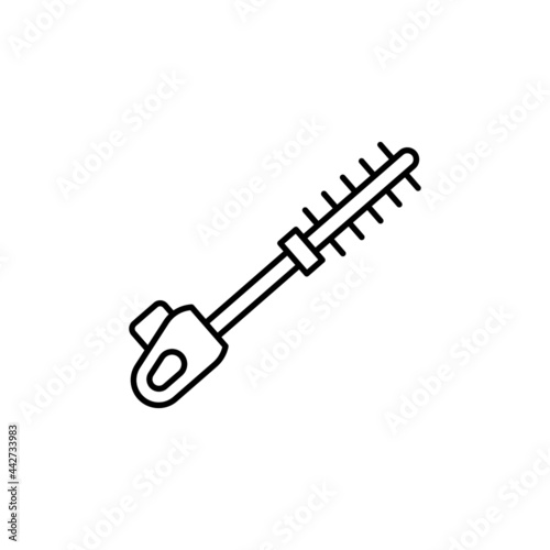 Long pole saw icon in flat black line style, isolated on white background  © hilda