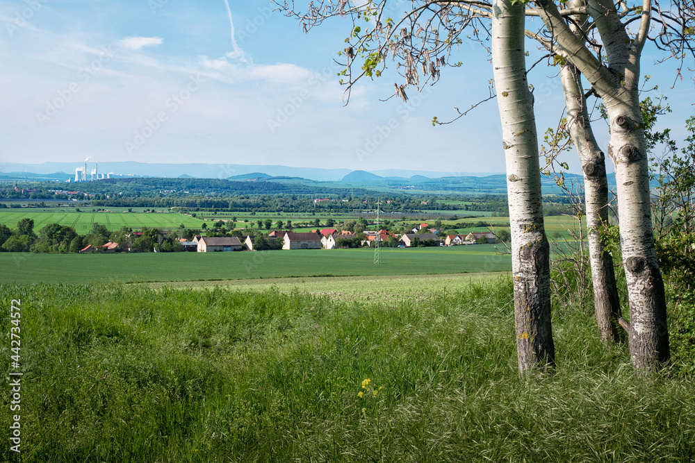 Fototapeta premium View of the village in northern Bohemia.