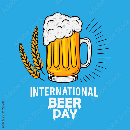 poster design international beer day vintage style