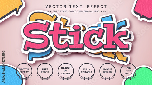 Foto Sticker - edit text effect, font style