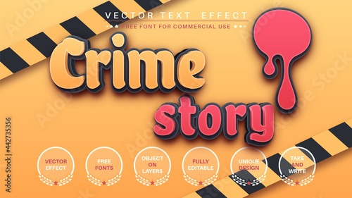 Crime story - edit text effect, font style