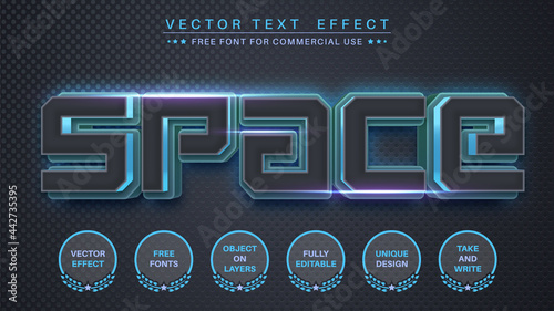 Space - edit text effect, font style