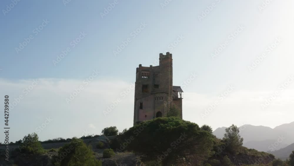 Castle on Top Of a Hill and Sky Horizon, Spain Castle on Top Of a Hill and Sky Horizon, Spain