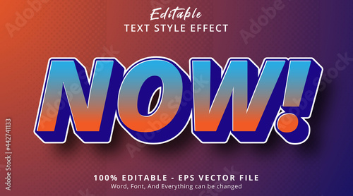 Now text with hype style effect, editable text effect