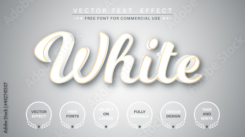 White - edit text effect, font style photo