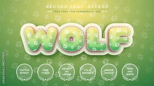 Wolf paw - edit text effect, font style