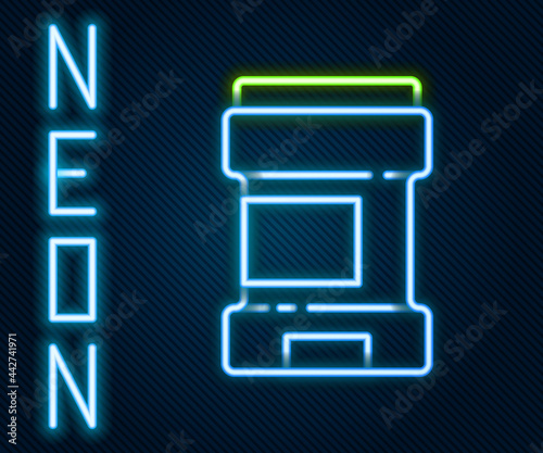 Glowing neon line Antiperspirant deodorant roll icon isolated on black background. Cosmetic for body hygiene. Colorful outline concept. Vector