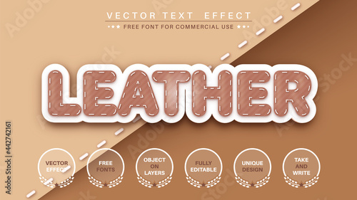 Leather - edit text effect, font style