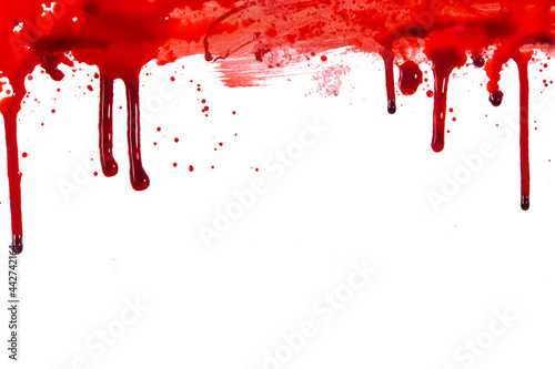 blood or paint splatters isolated on white background.graphic resources. © Yuan