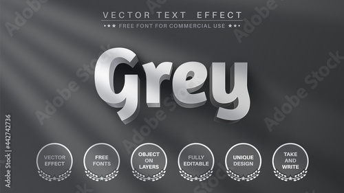 3D grey - edit text effect, font style