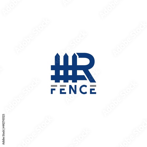 R Fence Logo Design Vector