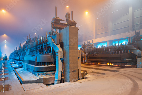 Smelting furnaces in an aluminum plant photo