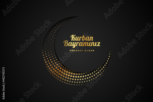 Premium Design for Feast of the Sacrif (Eid al-Adha Mubarak) Feast of the Sacrifice Greeting (Turkish: Kurban Bayraminiz Mubarek Olsun) Holy days of muslim community. Islamic decorative background.