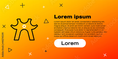 Line Billiard rest icon isolated on yellow background. Pool cue helper stick, bridge stick. Colorful outline concept. Vector