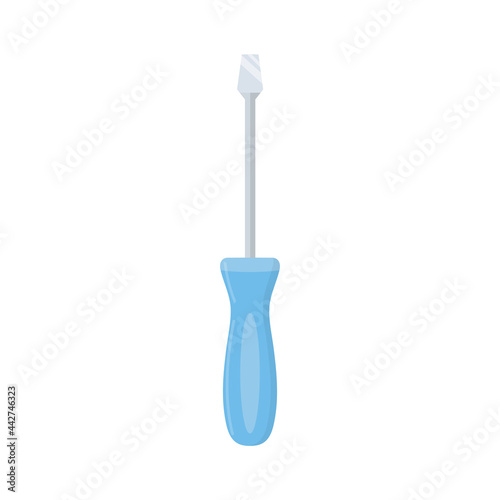 Slotted common blade screwdriver construction and renovation tool icon  home repair concept vector illustration.