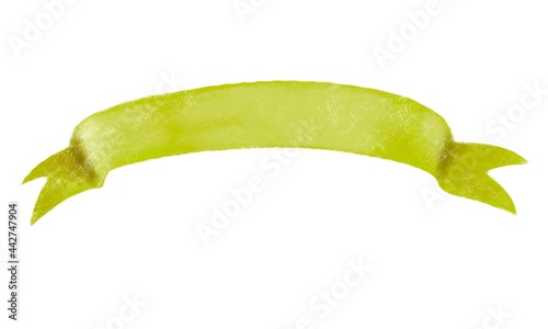 green holiday ribbon hand drawn clipart, watercolor illustration