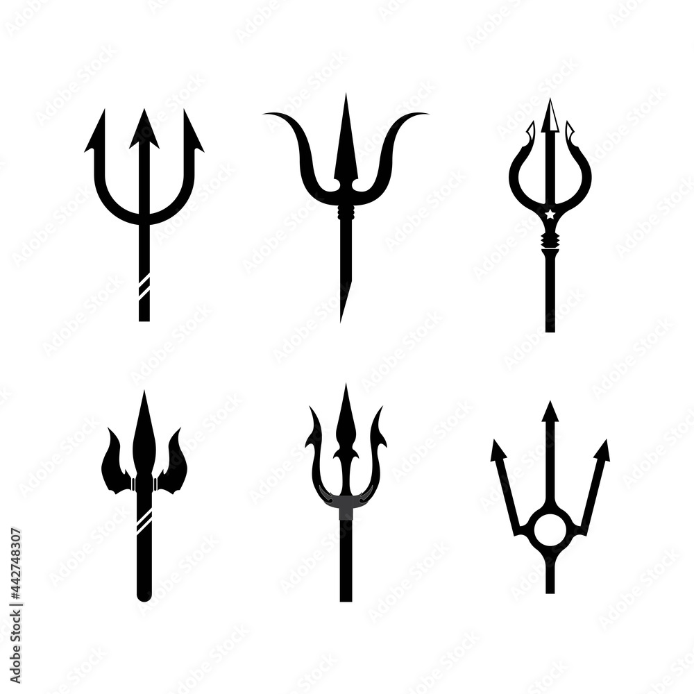 Trident icon. Trident icon.