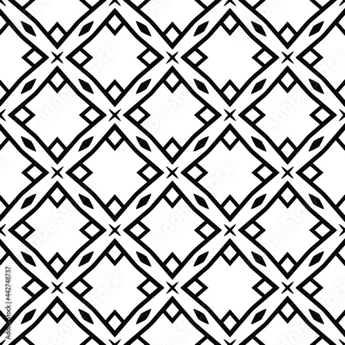 floral seamless pattern background.Geometric ornament for wallpapers and backgrounds. Black and whitepattern. 