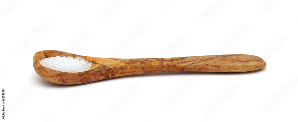 wooden spoon full of coarse grain sea salt from Gran Canaria isolated on white background
wooden spoon full of coarse grain sea salt from Gran Canaria isolated on white background