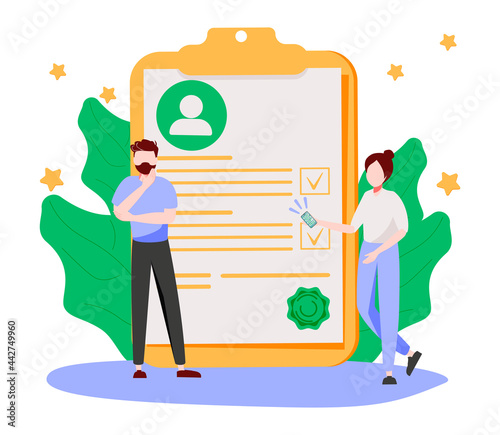 HR and headhunter service abstract concept vector illustration. Human resources, candidates, performance management, find employee, job applicant, HR management software abstract metaphor
