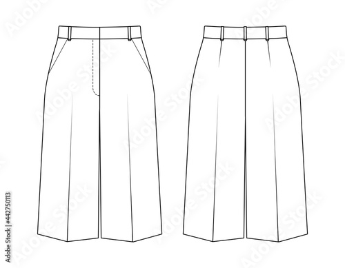 Fashion technical drawing classic bermuda shorts