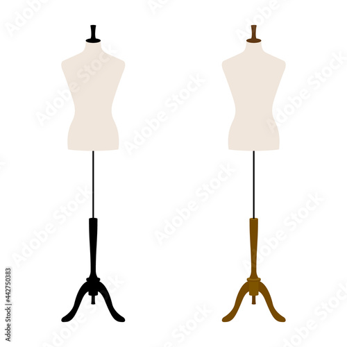 Illustration of two mannequins (white background, vector, cut out)