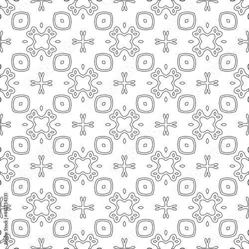  Vector geometric pattern. Repeating elements stylish background abstract ornament for wallpapers andbackgrounds. Black and white colors 