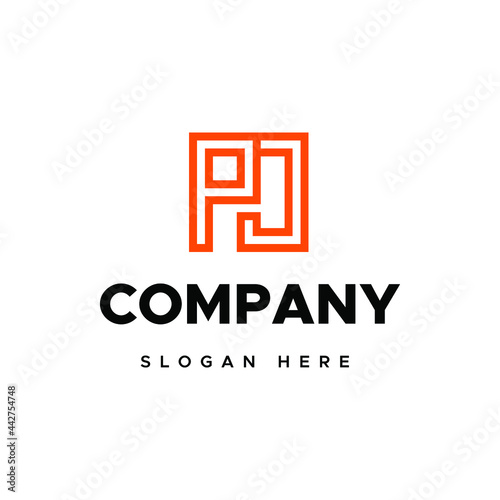 JP Letter Logo Design Monogram Template Vector for corporate identity template