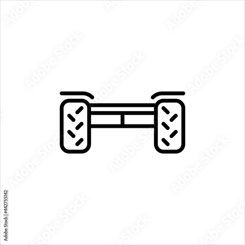 Hoverboard Line Icon In A Simple Style. Vector sign in a simple style isolated on a white background. Original size 64x64 pixels.