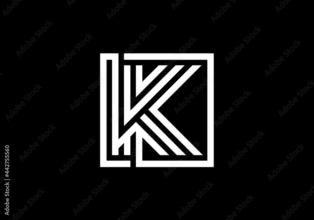 Capital Lines Letter K. Creative Line Letters Design, Graphic Alphabet Symbol For Logo, Poster, Invitation. Vector Illustration Capital Lines Letter K. Creative Line Letters Design, Graphic Alphabet Symbol For Logo, Poster, Invitation. Vector Illustration