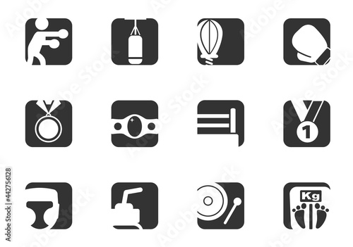 pugilism icon set